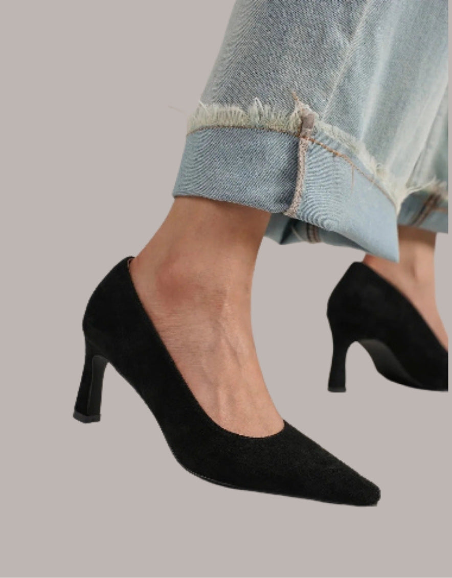 Beast Fashion Faux Suede Point Toe Pumps